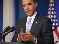 US President Barack Obama speaks at the White House (23 June 2009)