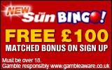 Sun Bingo: Free �100 matched bonus on sign up